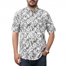 پیراهن آستین کوتاه طرح دار مردانه مدل 6112116