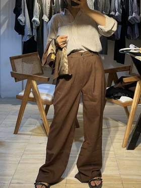 شلوار لینن اسلپ زنانه خنک و راحت کد 1002