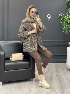پالتو کمر دار آستین دوبل