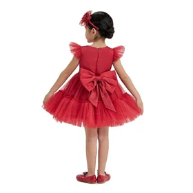 پیراهن مجلسی دخترانه قرمز pamina