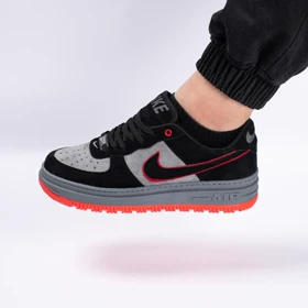 کفش و کتانی زنانه و مردانه مدل نایک ایرفورس NIKE_AIR FORCE رنگ مشکی قرمز