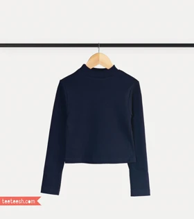 کراپ آستین بلند سرمه ای