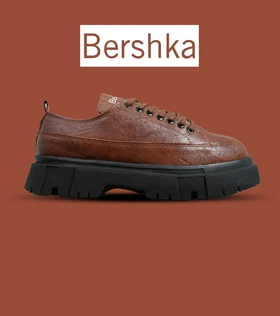 کفش کتانی مردانه قهوه ای BERSHKA مدل 6250