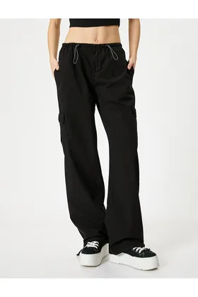 جیب شلوار باری سایز بزرگ با کمر کم الاستیک 4SAL40002MW