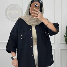 مانتو کتان جیب بلیطی