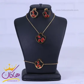 نیم ست استیل زنانه طرح انار کد cr799