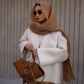 مانتو ژاکارد بهاره (کرم)