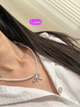 گردنبند مروارید پلاکدار