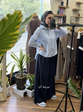 شلوار بگ اوشو جلو پیله_6023 (سرمه ای)