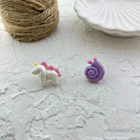 گوشواره فانتزی طرح تک شاخ و حلزون، استایلی متفاوت