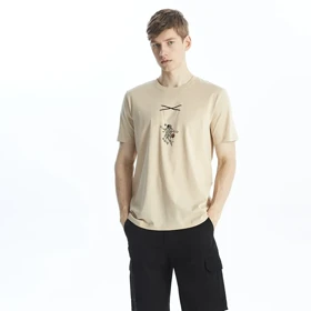تیشرت آستین کوتاه مردانه ال سی وایکیکی مدل Cotton-SpaceMan
