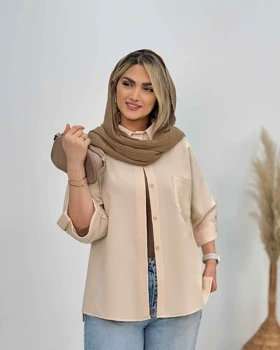 شومیز پشت دکمه تک جیب