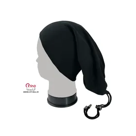 کلاه اسکارف بند دار مشکی ساده/ دو لایه ضخیم