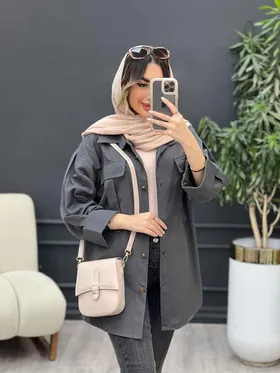 مانتو جیب کراواتی آستین پاکتی