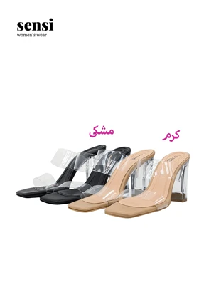 صندل طلقی شیشه ای پاشنه‌بلند