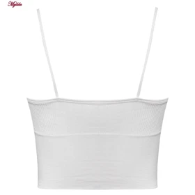 کراپ تاپ زنانه مدل پد متحرک رنگ سفید ماییلدا کد 5250-175