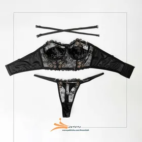ست جلوبلند دکلته فنردار برند نوشه پوش