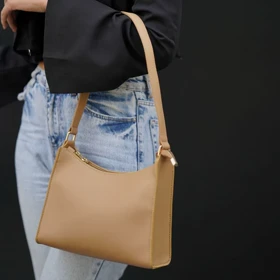 کیف ساده زنانه Women Shoulder Bag A05 (نسکافه‌ای)