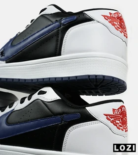 کفش کتانی مردانه و زنانه مشکی سفید آبی NIKE jordan 1