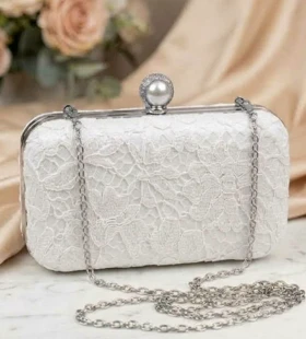 کیف عروس مدل تانیا نقره ای کد 18885