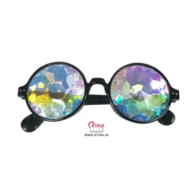 عینک فانتزی رنگی گرد /شیشه منشوری مدل colorful