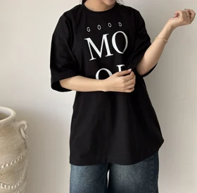 تیشرت لانگ فونتی مشکی هیمه استایلیش