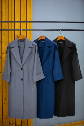 مانتو بزایاق بلند کمر چین‌دار