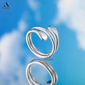 انگشتر زنانه سیلور Geometric Tear Drop Ring S1