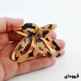 کلیپس دخترانه فلزی مدل پروانه آبرنگ (قهوه‌ای)