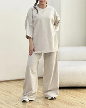 ست تیشرت و شلوارگلکسی قواره دار