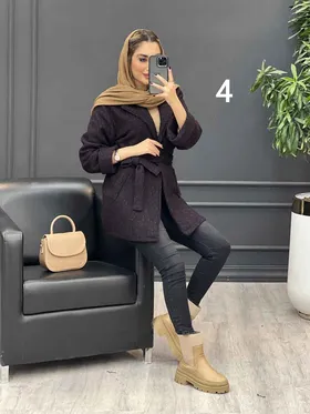 پالتو کمر دار آستین دوبل