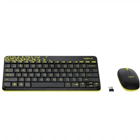 کیبورد و ماوس بی سیم لاجیتک logitech مدل MK240 سفید و قرمز روشن