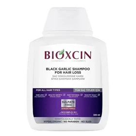 شامپو ضد ریزش و تقویت‌کننده بایوکسین حاوی عصاره سیر سیاه (فاقد سولفات) Bioxcin Black Garlic Anti-Hair Loss & Strengthening Shampoo