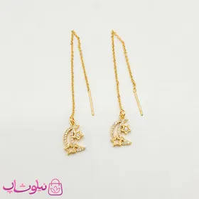 گوشواره بخیه ای YSX طرح ماه و ستاره طلایی