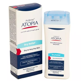 لوسیون شوینده و مرطوب کننده بدن آتوپیا آردن مدل Dry Relief حجم 250 میل
