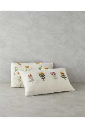 روکش کوسن English Home مدل Daisy Love پنبه‌ای - قهوه‌ای