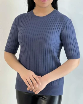 بلوز بافت استین سه ربع کد 5442