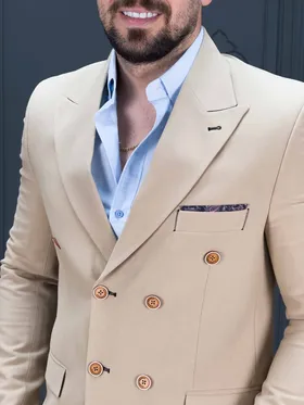 کت 130201 Double Breast کرم