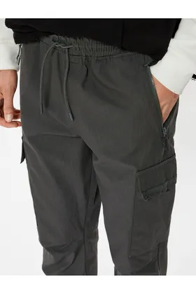 شلوار Jogger Cargo توری جیب کمری با جزئیات پنبه 5WAM40003HW