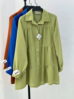 شومیز مانتویی سه چین مزونی کد 4868