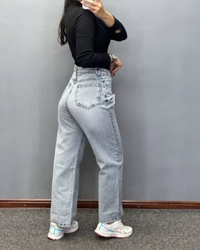 شلوار زنانه جین مدل (نیم بگ ) کد 3010 (اصالت ضمانت)