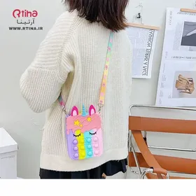 کیف پاپیت یونیکورن سایز بزرگ (20cm) مدل سیلیکونی تک شاخ