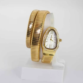 ساعت مچی زنانه دستبندی بولگاری ماری Bvlgari 2207 (بند طلائی صفحه سفید)