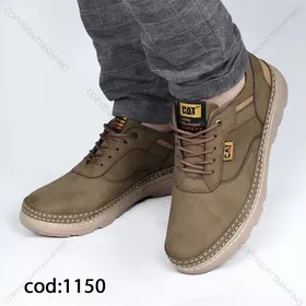 کفش مردانه زیتونی CAT دوردوخت (سه دوخت)