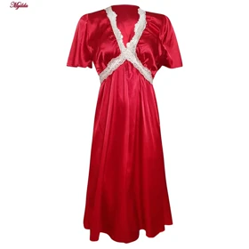 لباس خواب زنانه مدل ساتن رنگ قرمز 5246-F08