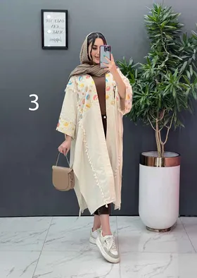 مانتو لینن نچرال بلند طرح دوزی