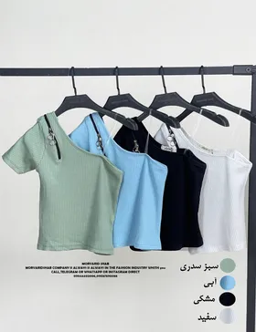 کراپ نیم‌تنه رومی سرشانه زیپ