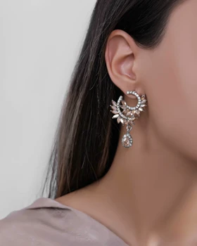 گوشواره زنانه مجلسی شامپاینی کد 53