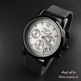 ساعت مچی مردانه برند Longines سه موتور مدل DO1157 حصیری (مشکی سفید)