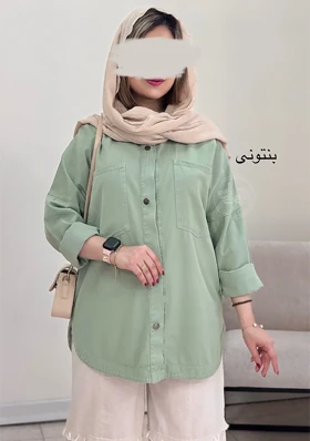 مانتو کتان مدادرنگی